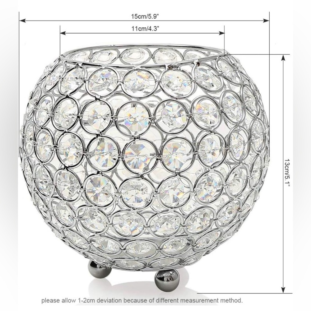 VINCIGANT Silver Crystal Candle Holder - Picture 7 of 7